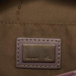 Pre Owned Fendi Purple Zucchino Canvas and Leather Satchel