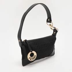 مملوكة مسبقًا Fendi Black Canvas and Leather Chef Baguette Bag
