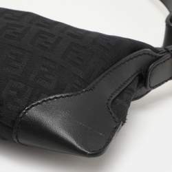 مملوكة مسبقًا Fendi Black Canvas and Leather Chef Baguette Bag