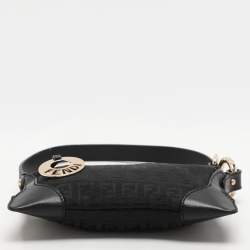 مملوكة مسبقًا Fendi Black Canvas and Leather Chef Baguette Bag