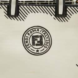 Fendi x Joshua Vides White/Black Coated Canvas Stamp Patch Shopping Tote