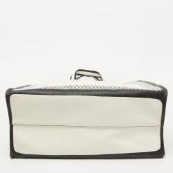 Fendi x Joshua Vides White/Black Coated Canvas Stamp Patch Shopping Tote