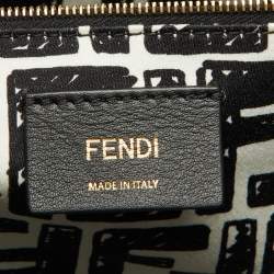 Fendi x Joshua Vides White/Black Coated Canvas Stamp Patch Shopping Tote