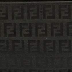 مملوكة مسبقًا Fendi Black Zucchino Canvas and Leather Mini Pochette Bag