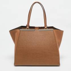 Pre Owned Fendi Brown Leather Large 3Jours Tote