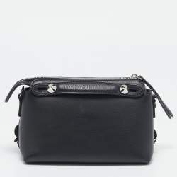 مملوكة مسبقًا Fendi Black Leather Mini Flowerland By The Way Crossbody Bag