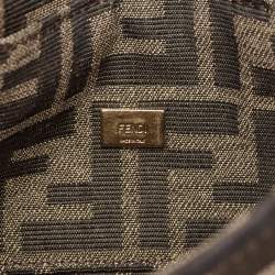 Fendi Tobacco FF Canvas Mini Baguette Bag