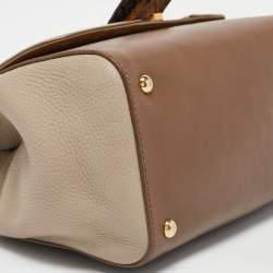 Pre Owned Fendi Multicolor Leather and Python Silvana Top Handle Bag