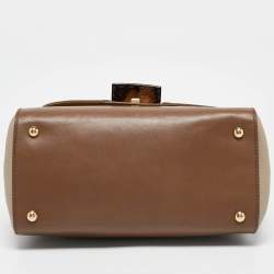 Pre Owned Fendi Multicolor Leather and Python Silvana Top Handle Bag