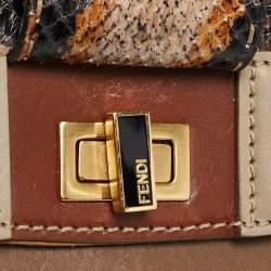 Pre Owned Fendi Multicolor Leather and Python Silvana Top Handle Bag