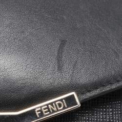Fendi Black Leather 2Jours Continental Wallet