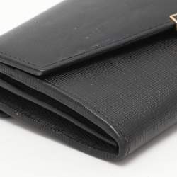Fendi Black Leather 2Jours Continental Wallet