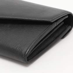 Fendi Black Leather 2Jours Continental Wallet
