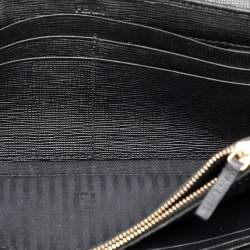 Fendi Black Leather 2Jours Continental Wallet