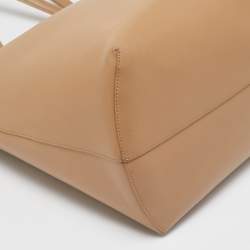 Pre Owned Fendi Beige Leather Hypnoteyes Shopping Tote