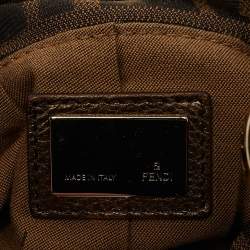 Pre Owned Fendi Tobacco Zucca Canvas Mini Chef Hobo