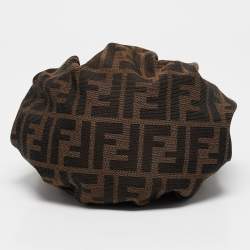 Pre Owned Fendi Tobacco Zucca Canvas Mini Chef Hobo