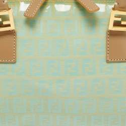 Fendi Blue/Tan Zucchino Vinyl Satchel