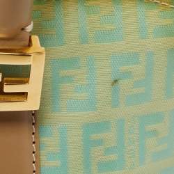Fendi Blue/Tan Zucchino Vinyl Satchel