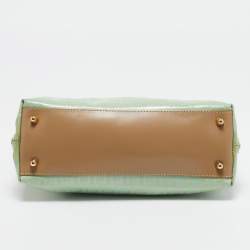 Fendi Blue/Tan Zucchino Vinyl Satchel