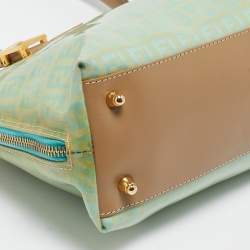Fendi Blue/Tan Zucchino Vinyl Satchel