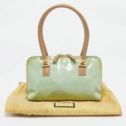 Fendi Blue/Tan Zucchino Vinyl Satchel