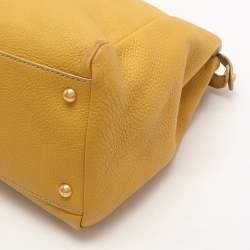 Fendi Yellow Selleria Leather Large Peekaboo Top Handle Bag