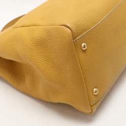 Fendi Yellow Selleria Leather Large Peekaboo Top Handle Bag