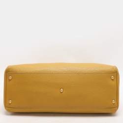 Fendi Yellow Selleria Leather Large Peekaboo Top Handle Bag