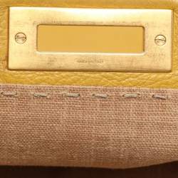 Fendi Yellow Selleria Leather Large Peekaboo Top Handle Bag