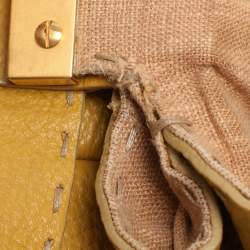 Fendi Yellow Selleria Leather Large Peekaboo Top Handle Bag