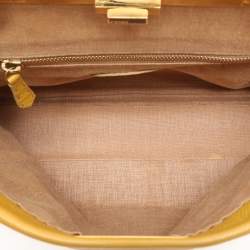 Fendi Yellow Selleria Leather Large Peekaboo Top Handle Bag