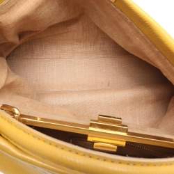Fendi Yellow Selleria Leather Large Peekaboo Top Handle Bag