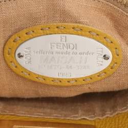Fendi Yellow Selleria Leather Large Peekaboo Top Handle Bag