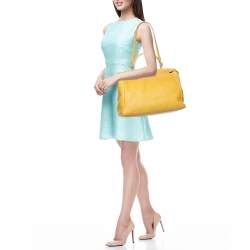 Fendi Yellow Selleria Leather Large Peekaboo Top Handle Bag