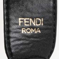Pre Owned Fendi Black Zucca Leather Mini Mon Tresor Drawstring Bucket Bag
