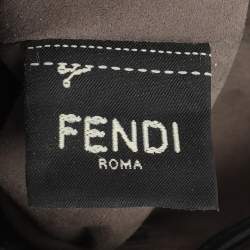 Pre Owned Fendi Black Zucca Leather Mini Mon Tresor Drawstring Bucket Bag