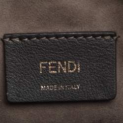 Pre Owned Fendi Black Zucca Leather Mini Mon Tresor Drawstring Bucket Bag