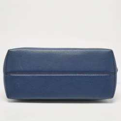 Fendi Navy Blue/Beige Leather and Python Small By The Way Bag