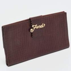 Fendi Brown Leather Flap Continental Wallet