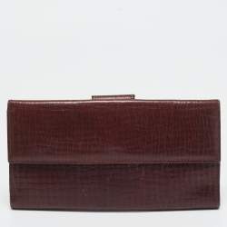 Fendi Brown Leather Flap Continental Wallet