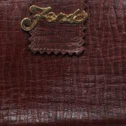 Fendi Brown Leather Flap Continental Wallet