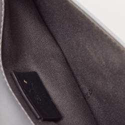 Fendi Grey Leather Studded Wallet On Chain