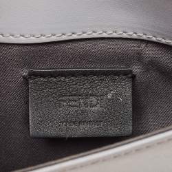 Fendi Grey Leather Studded Wallet On Chain