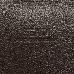 Fendi Brown FF Leather Envelope Flat Pouch