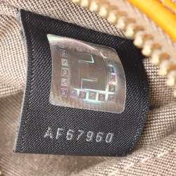 Pre Owned Fendi Beige/Orange Zucchino Canvas Chef Shoulder Bag