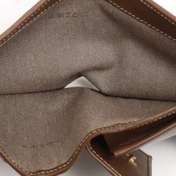 Fendi Tobacco Zucchino Canvas and Leather Trifold Wallet