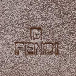 Fendi Tobacco Zucchino Canvas and Leather Trifold Wallet