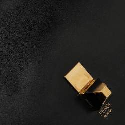 Pre Owned Fendi Black/Brown FF Leather Medium Kan I Shoulder Bag