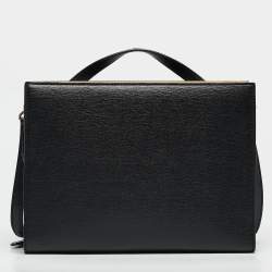 Pre Owned Fendi Black Leather Small Demi Jour Top Handle Bag